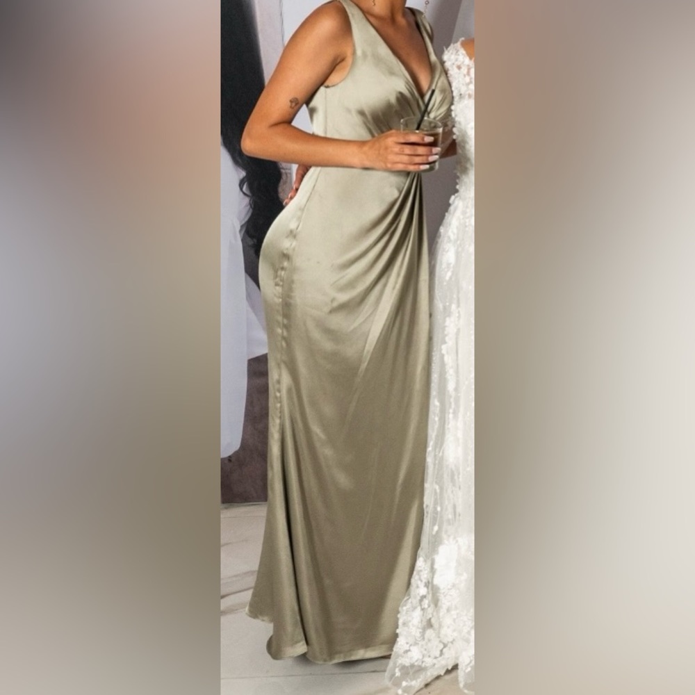 Beautiful Bridesmaid Revelry Olive Green Gown